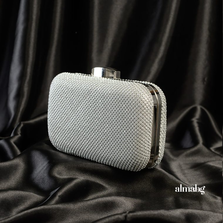 Evening bag with glittering crystals
