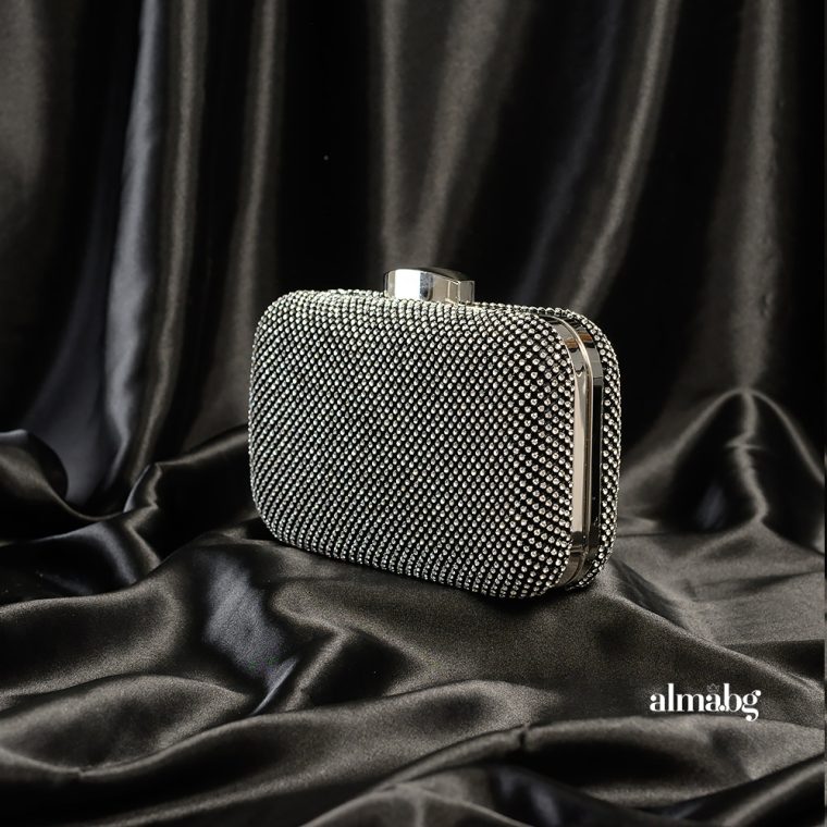 Evening bag with glittering crystals