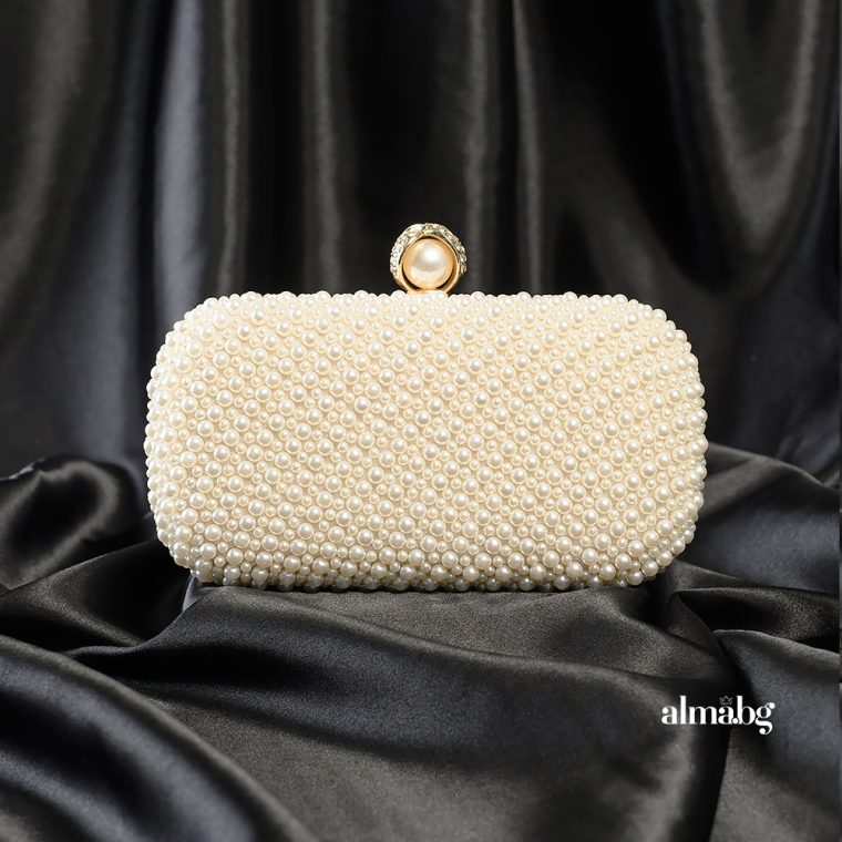 Alternative view of Булчинска чанта с перли лукс айвъри