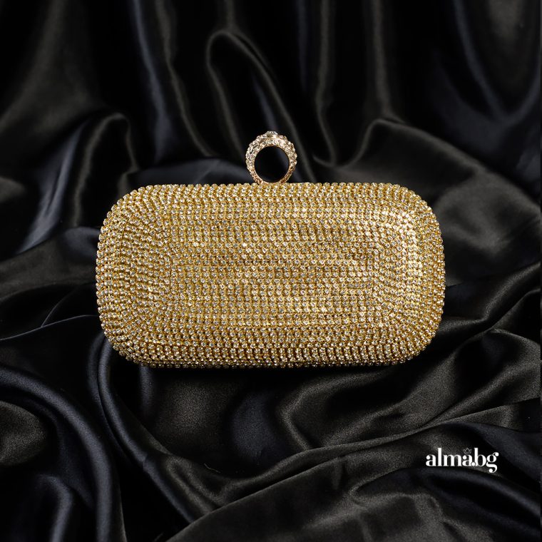 Alternative view of Официална чанта с кристали - злато