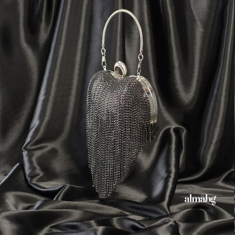 Alternative view of Дамска чанта сърце с кристали