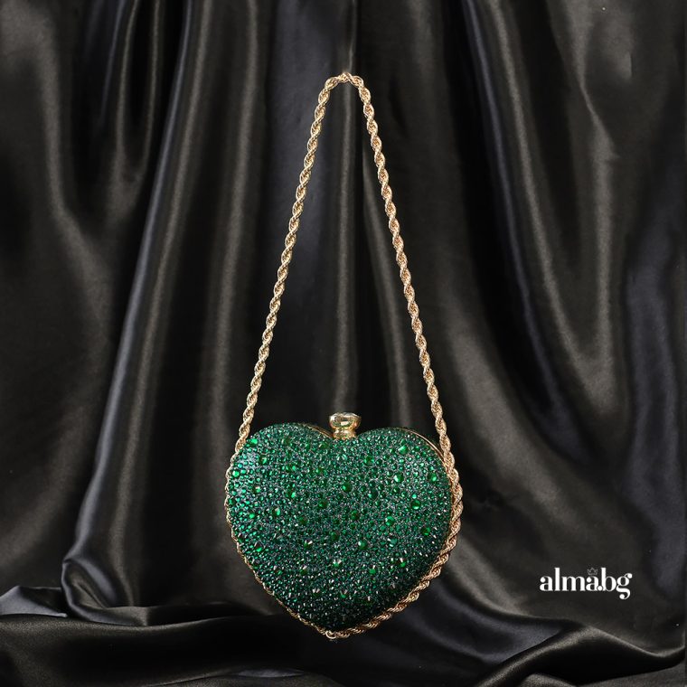 Alternative view of Дамска чантичка зелено сърце