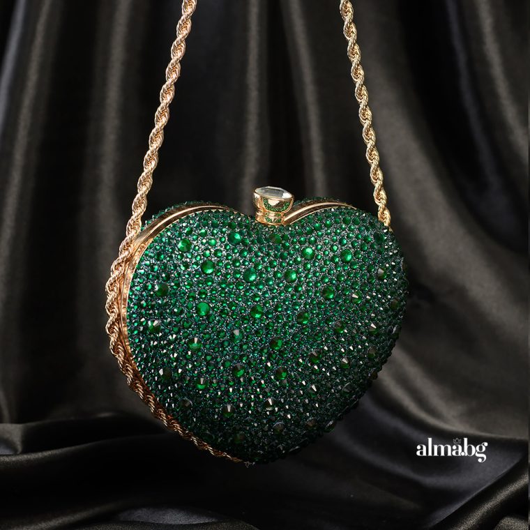 Green heart handbag